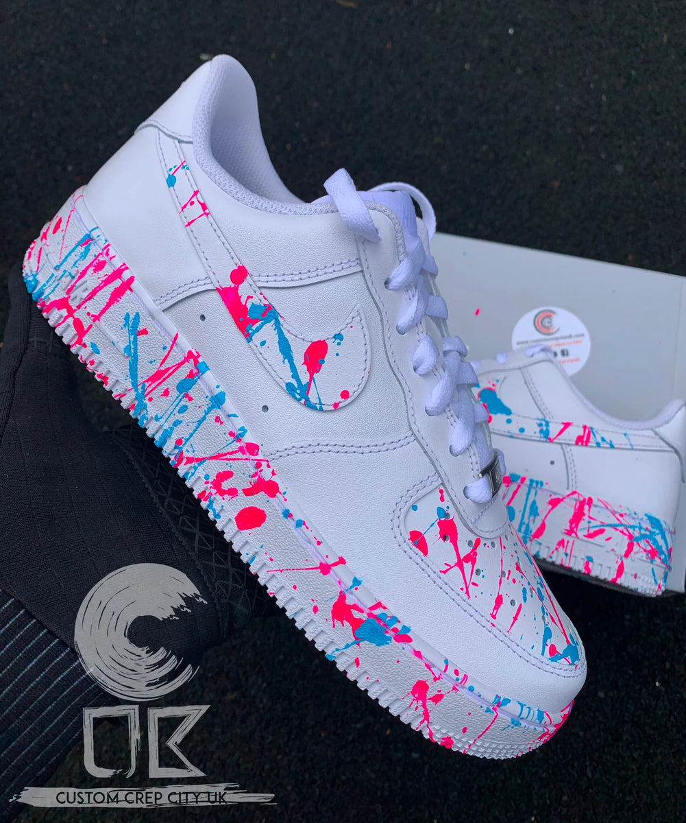 Custom Nike Air Force 1 Shadow White Pink Blue - SoleSnk