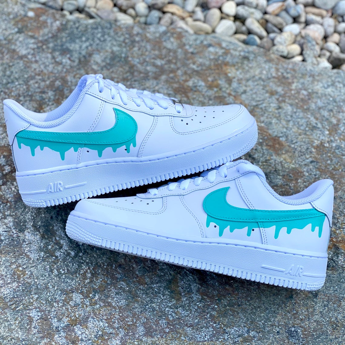 Air Force 1 Custom Yellow Drip White Shoes Men Women Kids Sizes Af1 Sneakers 8.5 Mens (10 Women's)