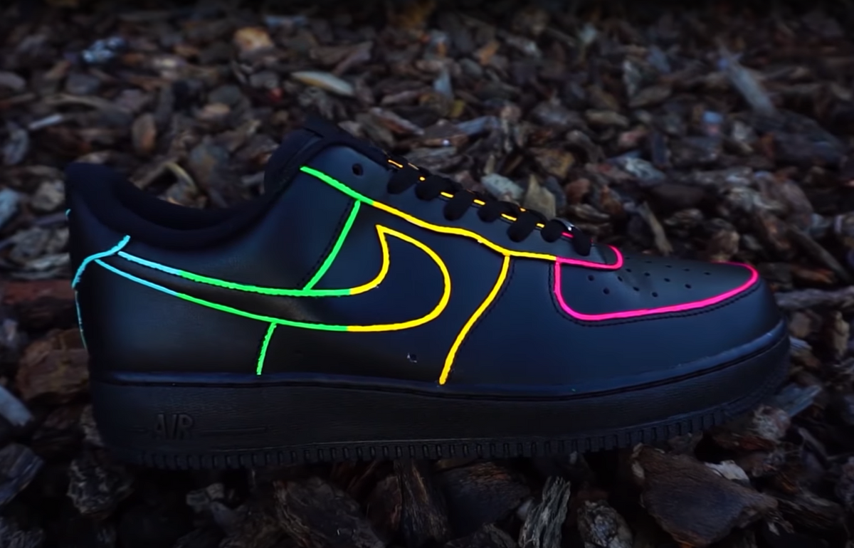 Custom Air Force 1 Trainers Neon Rainbow Outline Af1 Nike Af1 