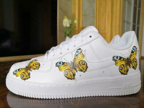 Nike Air Force 1 Custom Shoes Yellow Butterfly Sneakers All Sizes