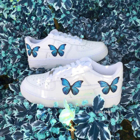 Baby Blue Reflective Mini Butterfly Air Force 1 – Cloutcvlture