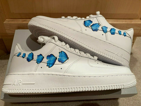 Blue Butterfly Nike Air Force 1 Shoes – Juliana's Craft Boutique