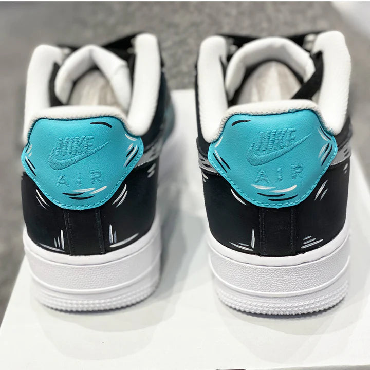 Air Force 1 Custom Low Cartoon Green Shoes White Black Outline Mens Wo –  Rose Customs, Air Force 1 Custom Shoes Sneakers Design Your Own AF1