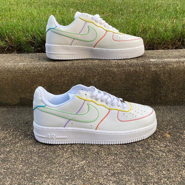 Air Force 1 Custom Low Outline Pastel Blue Green Purple Yellow Orange Pink All Sizes AF1 Sneakers 3