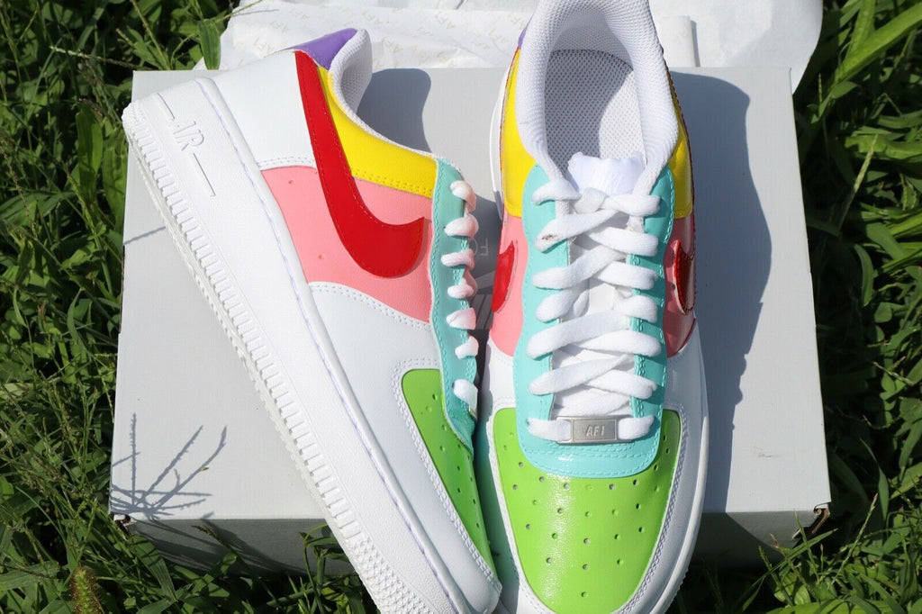 Nike Air Force 1 Custom Low Pastel Shoes Purple Yellow Blue Mint Pink All  Sizes