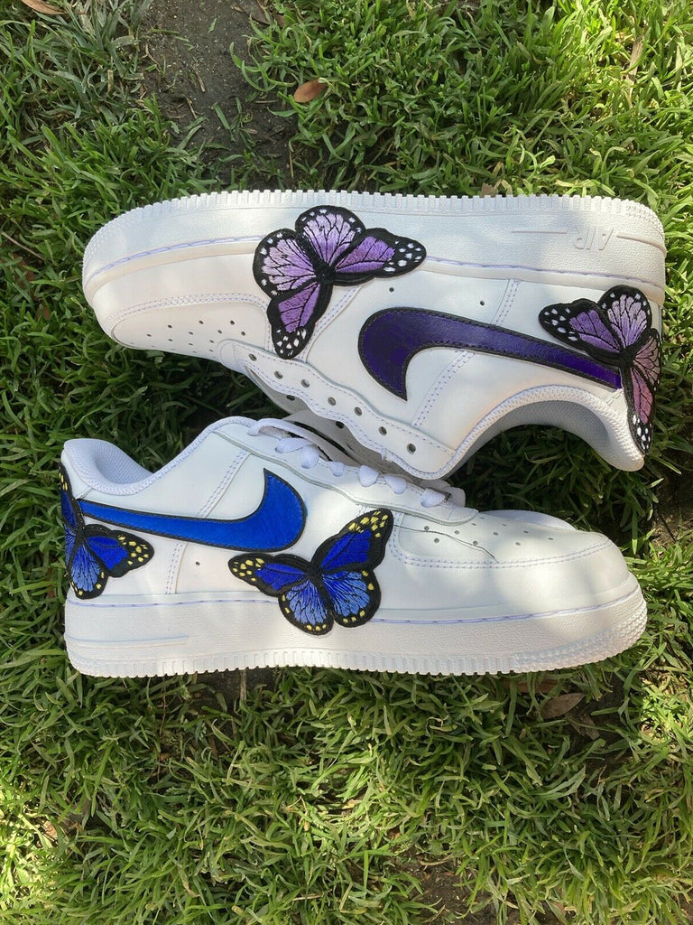Nike Air Force 1 Custom Low Pink Blue Orange Butterfly Shoes Men Women Kids