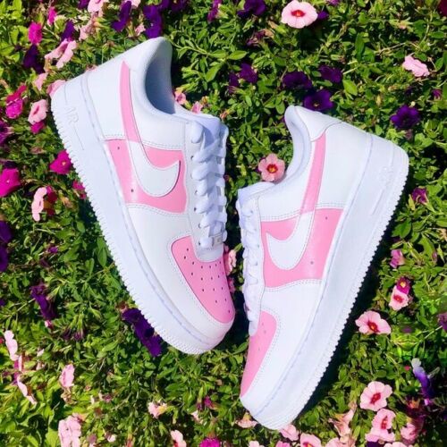 Air Force 1 Custom Hot Pink Drip Low White Shoes Men Women Kids Af1 Sneakers 1Y Kids