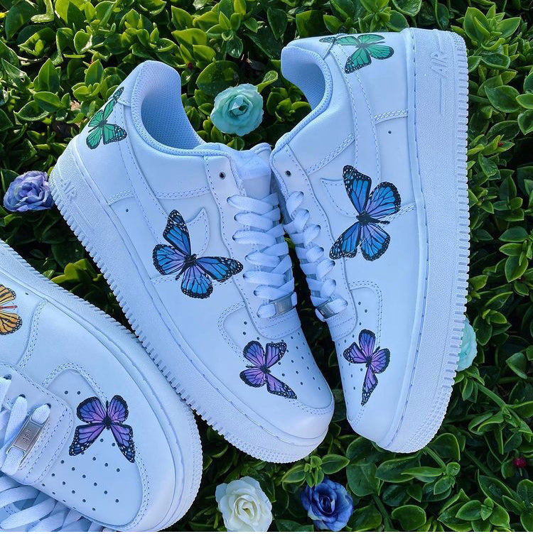 Air Force 1 07 Purple Blue Teal Butterfly AF1 Custom Shoes All Sizes A –  Rose Customs, Air Force 1 Custom Shoes Sneakers Design Your Own AF1