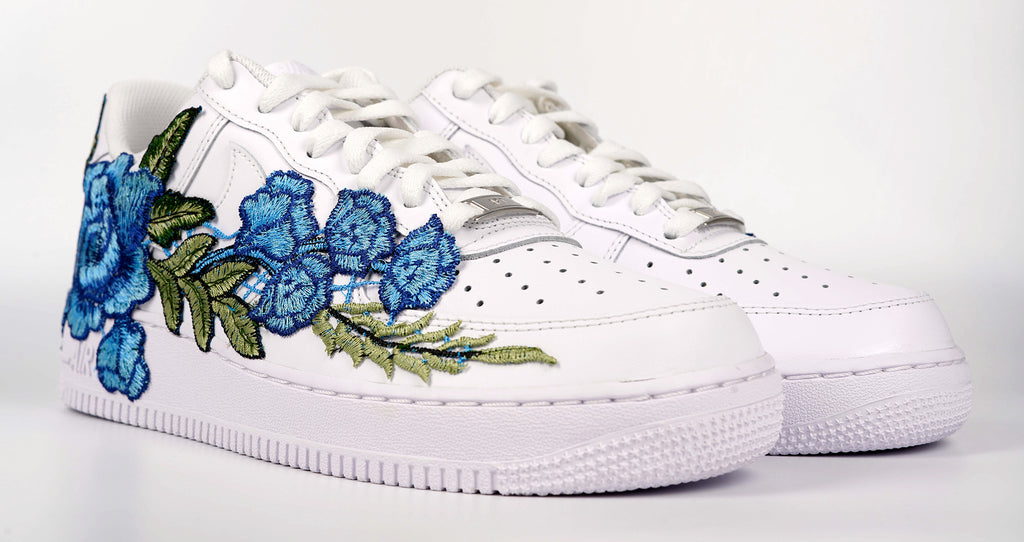 Air Force 1 Custom Blue Rose Shoes