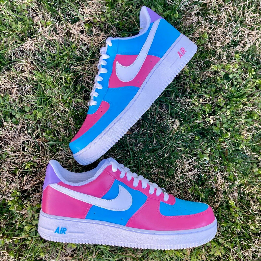 Nike Air Force 1 Cotton Candy Low Pink Purple Blue Custom Shoes
