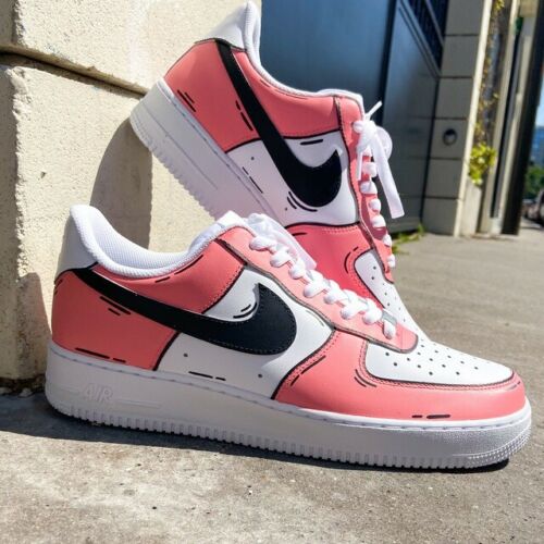 Air Force 1 Custom Low Cartoon Orange Teal Shoes White Black Outline M –  Rose Customs, Air Force 1 Custom Shoes Sneakers Design Your Own AF1
