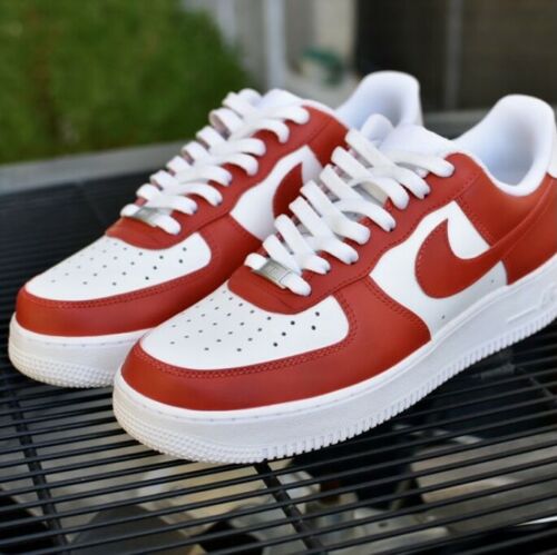 Air Force 1 Custom Low Two Tone Chicago Red White Shoes Men Women Kids AF1  Sneakers