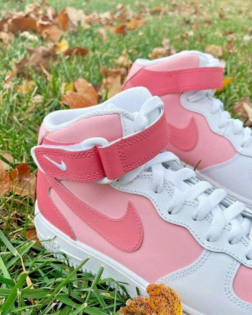 Nike Air Force 1 Custom Mid Two Tone Hot Pink Womens Kids Mens All Sizes  Kids
