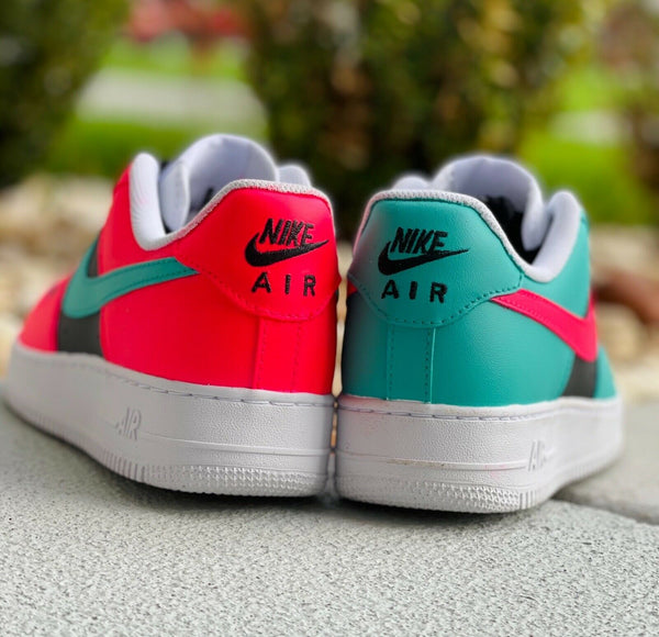 Air Force 1 Custom Shoes Low Miami Vice South Beach Pink Teal Black White AF1 Sneakers 5