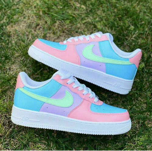 Air Force 1 Custom Shoes Pastel Paradise Easter Green Blue Pink All Sizes AF1 Sneakers 4Y Kids (5.5 Women's)