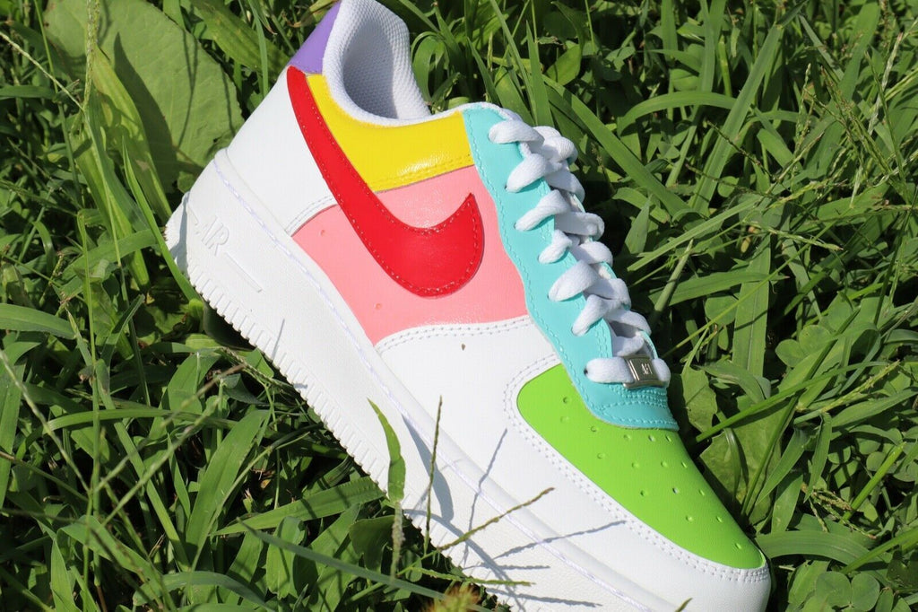 Pastel Color Block Custom Air Force 1 Sneakers. 3.5 Y / 5 W