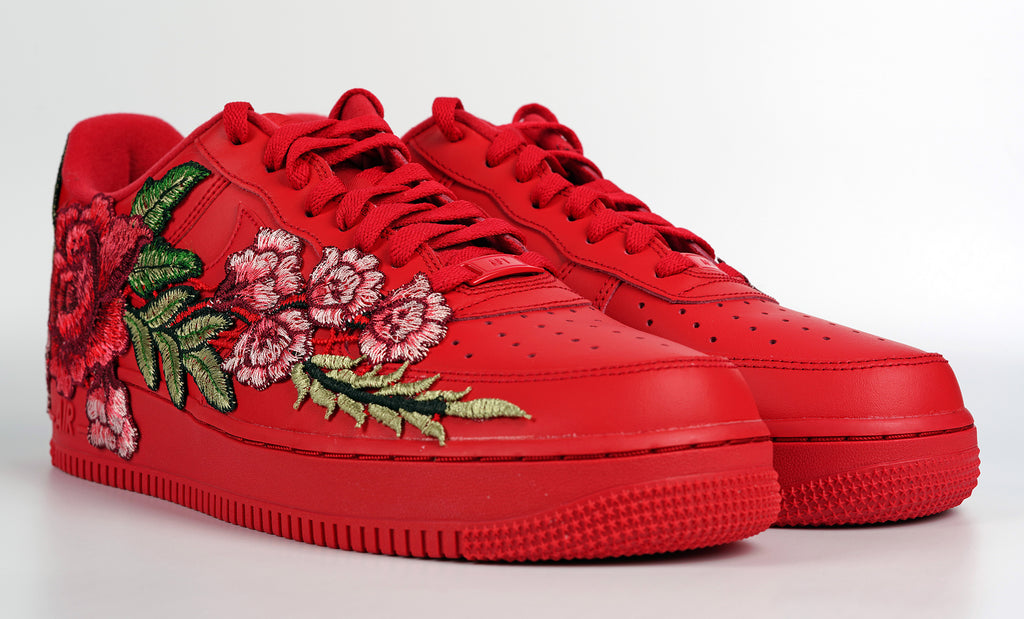 Custom Nike Air Force 1 Red Rose - Custom Nike Shoes – BlvdCustom