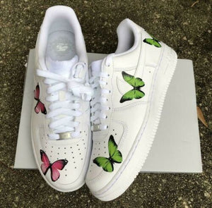 Nike Air Force 1 Low Green Monarch Butterfly Fun Custom Shoes All Sizes  Kids