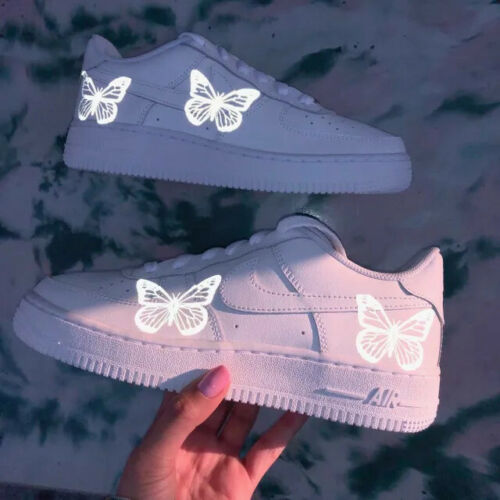 Nike Air Force 1 White Custom 'Blue Butterfly' Edition